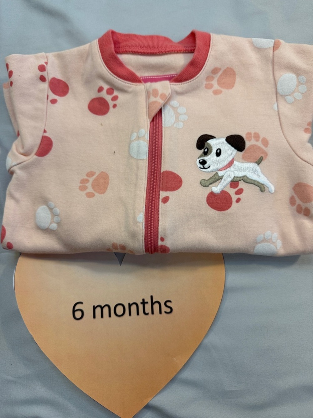 Tuffy - Pink Dog Print Baby Onesie